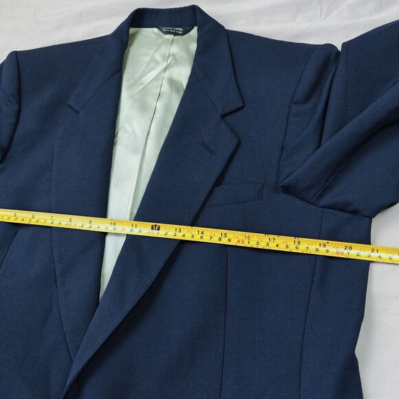 Pierre Cardin x Wallachs Blazer Men's 42R Navy Blue Two Button Vintage - Picture 10 of 11